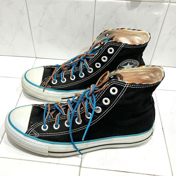 Converse Shoes - Unisex Chuck Taylor Converse Sneakers Black W/Rainbow Trim - 8.5M